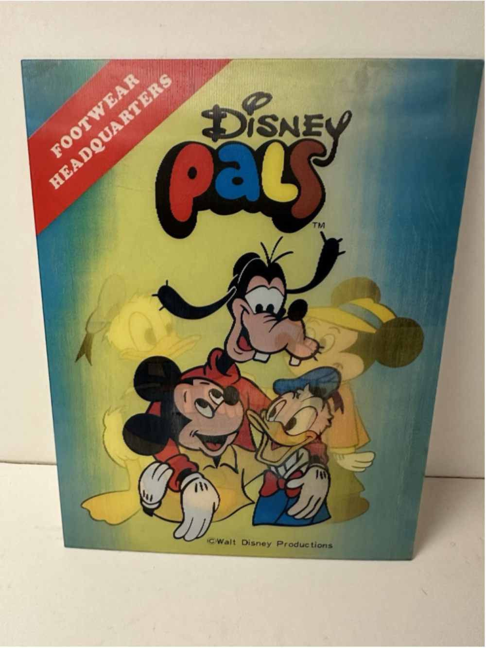 Vintage Disney Pals 3D Motion Lenticular Store Sign Footwear Headquarters 10x13
